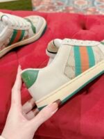 Gucci Screener trainer with Web Green Sneaker - Shoes - Image 7