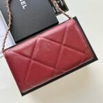 Chanel Chain Shoulder Crossbody Small Bag - Burgundy Bag - Image 8
