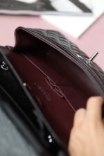 Chanel Classic Flag Bag Medium Classic Double Flap Bag SO Black Crumpled Calfskin Silver Hardware - Bag - Image 16