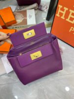 Hermes 2424 Togo Swift Gold Hardware Purple - Bag - Image 8
