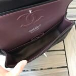 Chanel Classic Double Flag Bag Black Leather Silver Hardware Shoulder Bag - Image 12