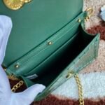 [TOP] Dolce & Gabbana Chain Tote Crossbody Bag - Green Crocodile Print Bag - Image 4