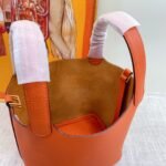 Hermes Clemence Picotin Lock Bag Golden Hardware-Orange Bag - Image 9