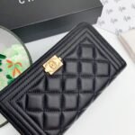 Chanel Zip Around Wallet Quilted Caviar Long-Plain Gold Wallet - Image 5