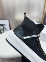 2024ss Dior Knit High Sneakers - Black Chunky Shoes - Image 7