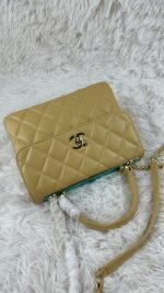 Chanel Top Handle Flap Bag Lambskin - khaki - Image 2