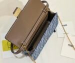 Fendi Chain Wallet Baguette Handbag - Blue Denim - Image 4