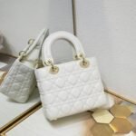 Dior Small Lady Dior Bag White Cannage Calfskin Golden and White Paint Hardware - Bag - Image 3