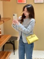 Hermes Kelly Mini 1st Kelly Pochette Generation Epsom Palm Leather-Yellow - Image 9