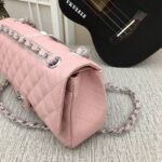 Chanel Classic Double Flap Bag Pink Caviar Silver Hardware - Bag - Image 5
