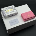 Dior Caro Montaigne Glycine Wallet-Pink Leather Wallet - Image 4