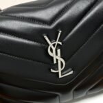 [TOP] SAINT LAURENT Loulou Small Quilted Leather Black Sliver Hardware Shoulder Bag - Image 10