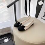 Chanel Calfskin Patent Calfskin Ballet Flats Vntage White- Shoes - Image 9
