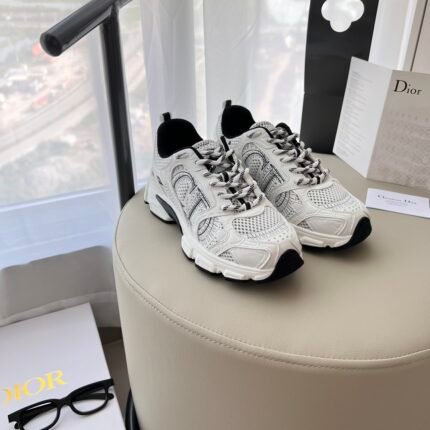 Dior Chrono Classic Mesh with White and Black Leather-Effect Panels Sneaker - Shoes