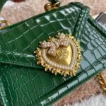 [TOP] Dolce & Gabbana Chain Tote Crossbody Bag - Green Crocodile Print Bag - Image 7