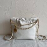 CHANEL 22 MINI HANDBAG Calfskin & Silver Metal White - Bag - Image 3