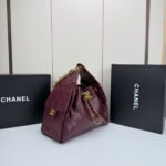 CHANEL 25 Small Handbag Grained Calfskin & Gold-Tone Metal Burgundy -Bag - Image 3
