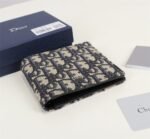 [TOP] Dior Canvas & Leather Wallet Navy Blue - Wallet - Image 3