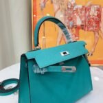 Hermes Kelly Haze Light Green Silver Hardware - Bag - Image 9