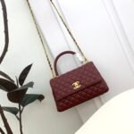 Chanel Mini Coco Handle Flap in Wine Red With Gold Hardware - Bag - Image 4