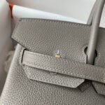 Hermes Birkin Togo Retourne Bag Golden Hardware-Light Grey Bag - Image 10