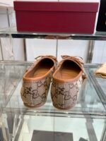 [TOP] Gucci Horsebit Ballet Flat Beige And Dark Drown Original GG Canvas Shoes - Image 6