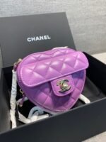 CHANEL Lambskin Heart Bag Purple -Bag - Image 2