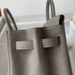 Hermes Birkin Togo Retourne Bag Golden Hardware-Light Grey Bag - Image 7