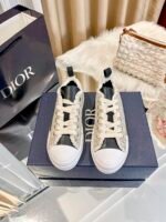 Dior New Embroidered White Low Top Shoes - Image 14
