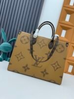 LOUIS VUITTON LV Monogram Canvas Onthego GM Black Leather Long Strap - Bag - Image 5