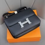 Hermes Constance leather Silver crossbody bag - Image 5