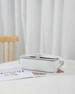 Givenchy New Shiny Grained Cowhide Leather Medium Crossbody Bag - White Bag - Image 4