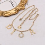 CHRISTIAN DIOR Crystal Dior evolution Necklace Gold - Accessories - Image 5
