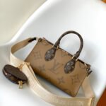 LOUIS VUITTON LV Monogram Canvas Onthego East West Brown Leather - Bag