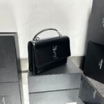 Saint Laurent  YSL Sunset medium leather cross-body bag Black Sliver - Bag - Image 6