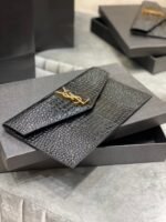 SAINT LAURENT Uptown  POUCH IN CROCODILE-EMBOSSED SHINY LEATHER BLACK-Gold hardware - Bag - Image 4