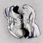 Asics Athletic Casual Breathable Professional Running Shoes - White and Purple - Image 2