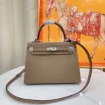 Hermes Kelly Haze Yellow Brown Silver Hardware - Bag - Image 4