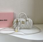 Miu Miu Arcadie matelassé nappa leather bag White S-wide Size - Bag