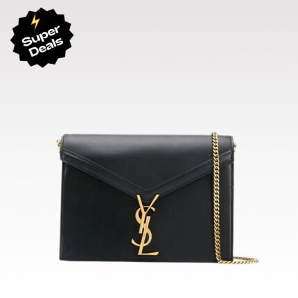 Saint Laurent YSL Cassandra Monogram Clasp Leather Crossbody Black - Bag