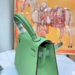 Hermes Kelly Haze Dark Green Silver Hardware - Bag - Image 8