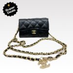 Chanel Black Metallic Calfskin Quilted Flap Chain Waist Bag - Image 12