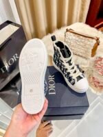 Dior New Embroidered Black Blue High Top Shoes - Image 8