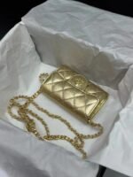Chanel Gold Metallic Calfskin Quilted Flap Chain Waist Bag - Image 4
