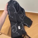 Gucci Gucci Black Cashmere Scarf - Image 8