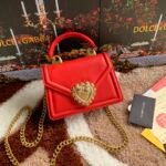 [TOP] Dolce & Gabbana Chain Tote Crossbody Bag - Red Bag