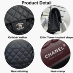 Chanel Classic Flag Bag Medium Classic Double Flap Bag SO Black Crumpled Calfskin Silver Hardware - Bag - Image 5