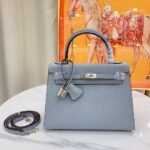 Hermes Kelly Haze Blue Silver Hardware - Bag