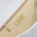 Chanel Calfskin Quilted Chanel 19 Flap Light White -Golden - Bag - Image 9
