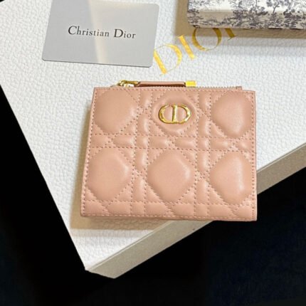 Dior Caro Dahlia Wallet-Pink Leather  Wallet